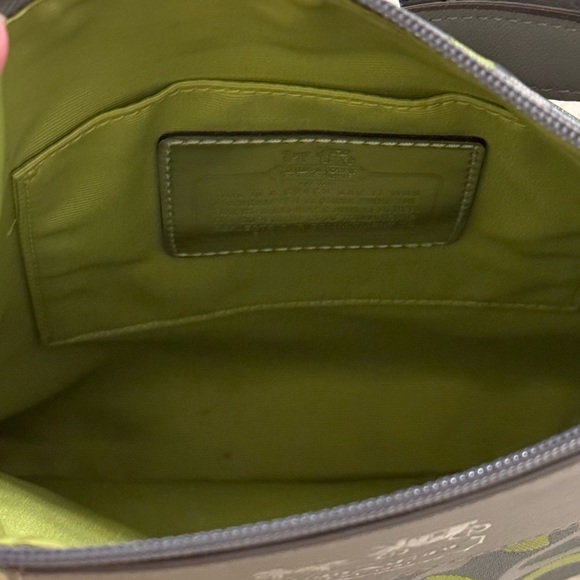 Like New Cute Coach Grey & Green Crossbody With New Matching Wallet! - Picture 8 of 9